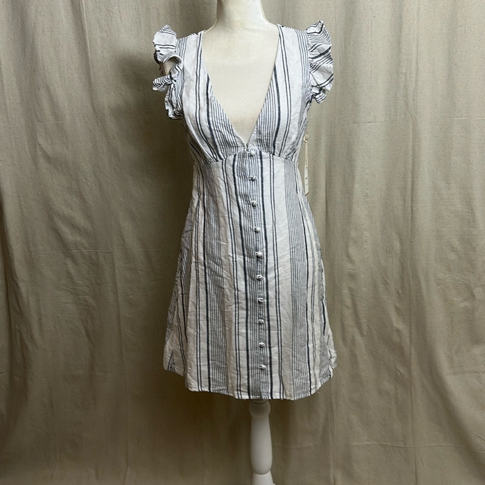 Forever 21 white and blue striped minidress